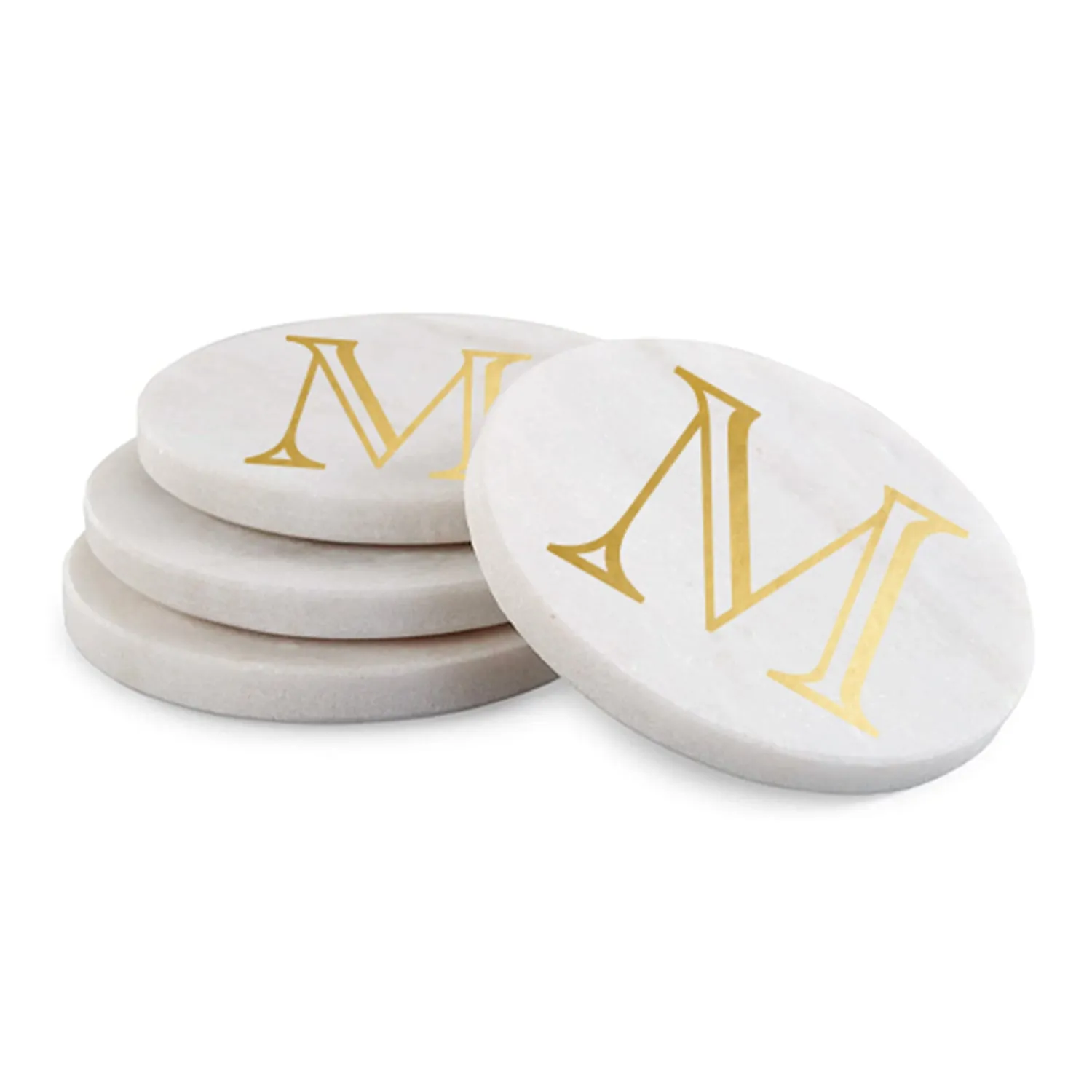 Initial Marble Coasters | Gold