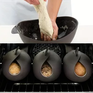 kkboxly 1pc Ultimate Kitchen Companion - Multifunctional Silicone Bread Maker, Vegetable Steamer, Non-Stick Baking Pan, and Toaster with Easy Food Release, Space-Saving Design, and Heat-Resistant Handle