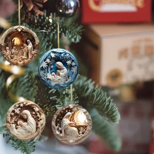 kkboxly 8Pcs Nativity Scene Ornaments Christmas Tree Ornaments Set Birth Of Hanging Decorations Holy Religious Gifts Nativity Scene Gifts