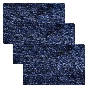 Kuber Industries Door Mat | Dust Trapper Mat | Door Entrance Mat | Anti-Skid Door Mat | Floor Mat for Home Entrance | Lexus Home Decor Mat | Entryway Door Mat | Pack of 3 | Blue