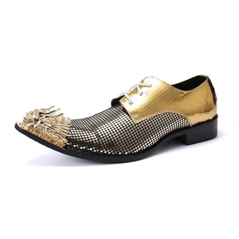 Lavish Exotic Pattern Genuine Leather Derbies