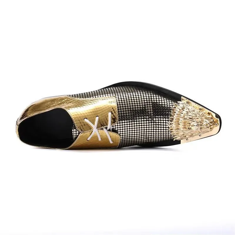 Lavish Exotic Pattern Genuine Leather Derbies