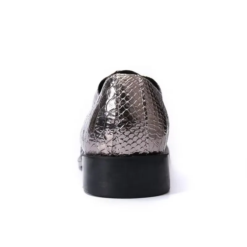 Lavish Exotic Pattern Genuine Leather Derbies