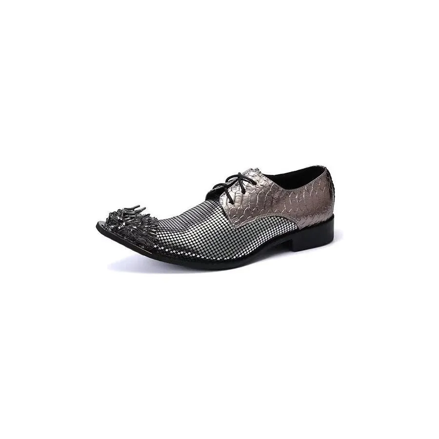 Lavish Exotic Pattern Genuine Leather Derbies