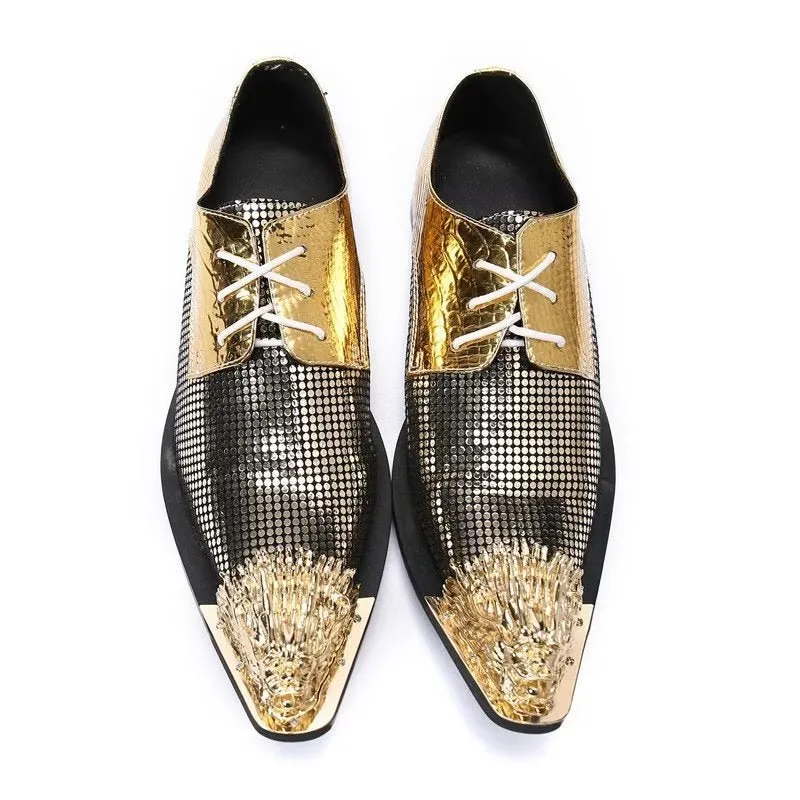 Lavish Exotic Pattern Genuine Leather Derbies