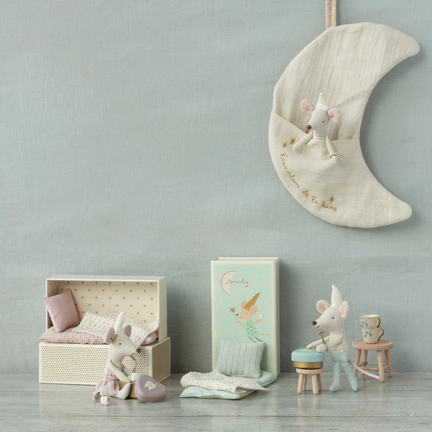 Maileg, Moon, L'aventure de la lune & Little Sister Fairy Mouse
