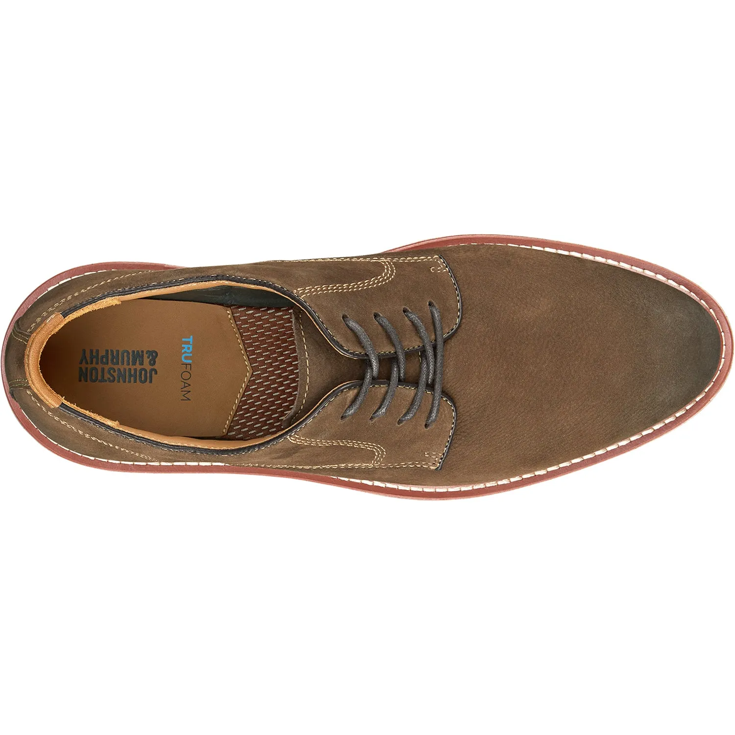 Men's Johnston & Murphy Upton Plain Toe Dark Brown Nubuck