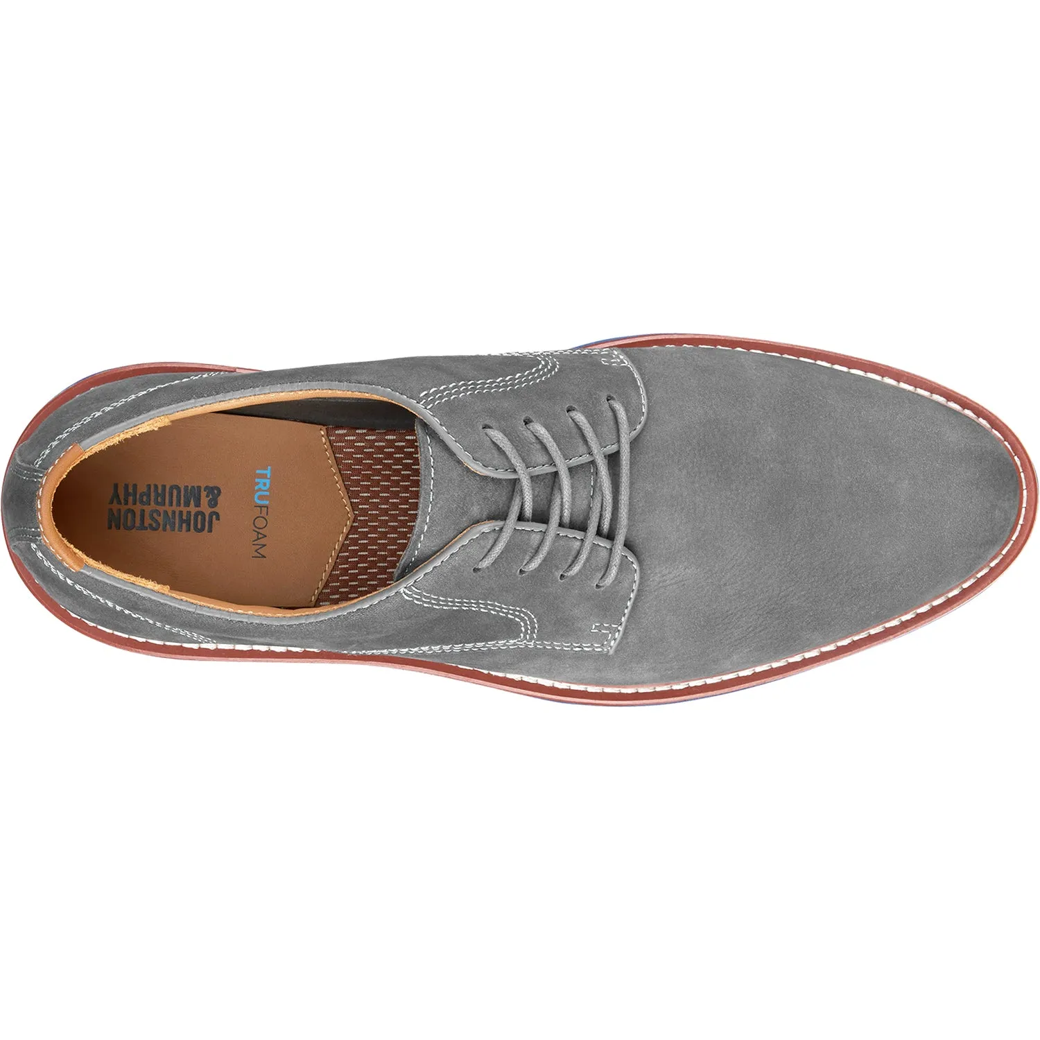 Men's Johnston & Murphy Upton Plain Toe Grey Nubuck