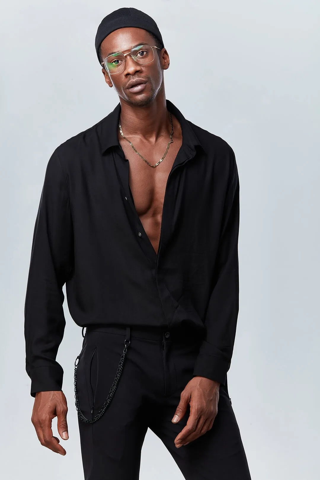 Midnight Black Long Sleeve Shirt - Dear Deer