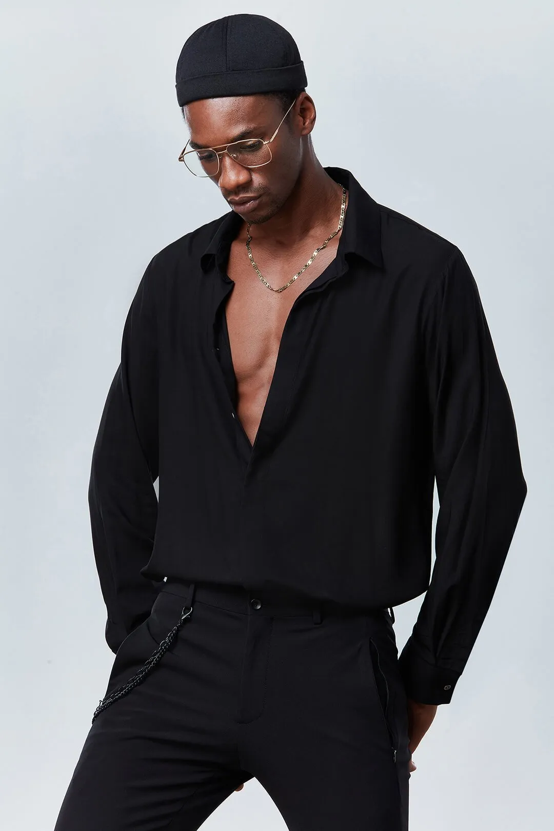 Midnight Black Long Sleeve Shirt - Dear Deer
