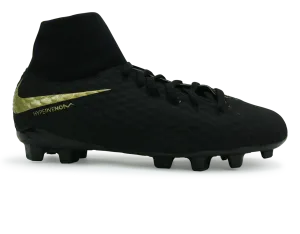 Nike Kids Hypervenom 3 Academy DF FG Black/Metallic Gold