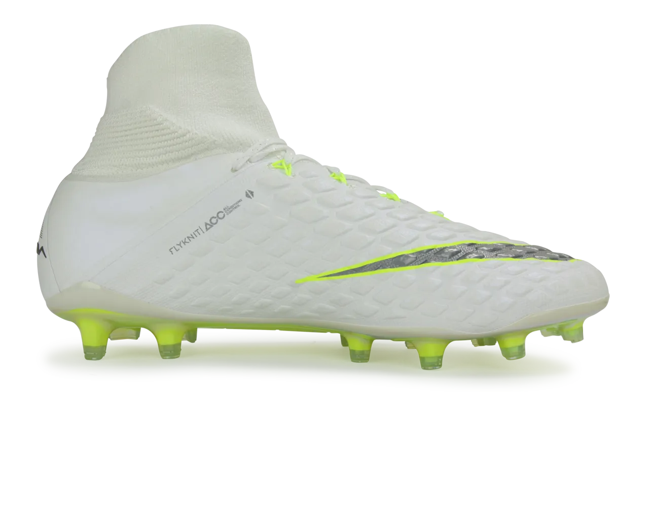 Nike Men's Hypervenom 3 Elite DF FG White/Metallic Cool Grey/Volt
