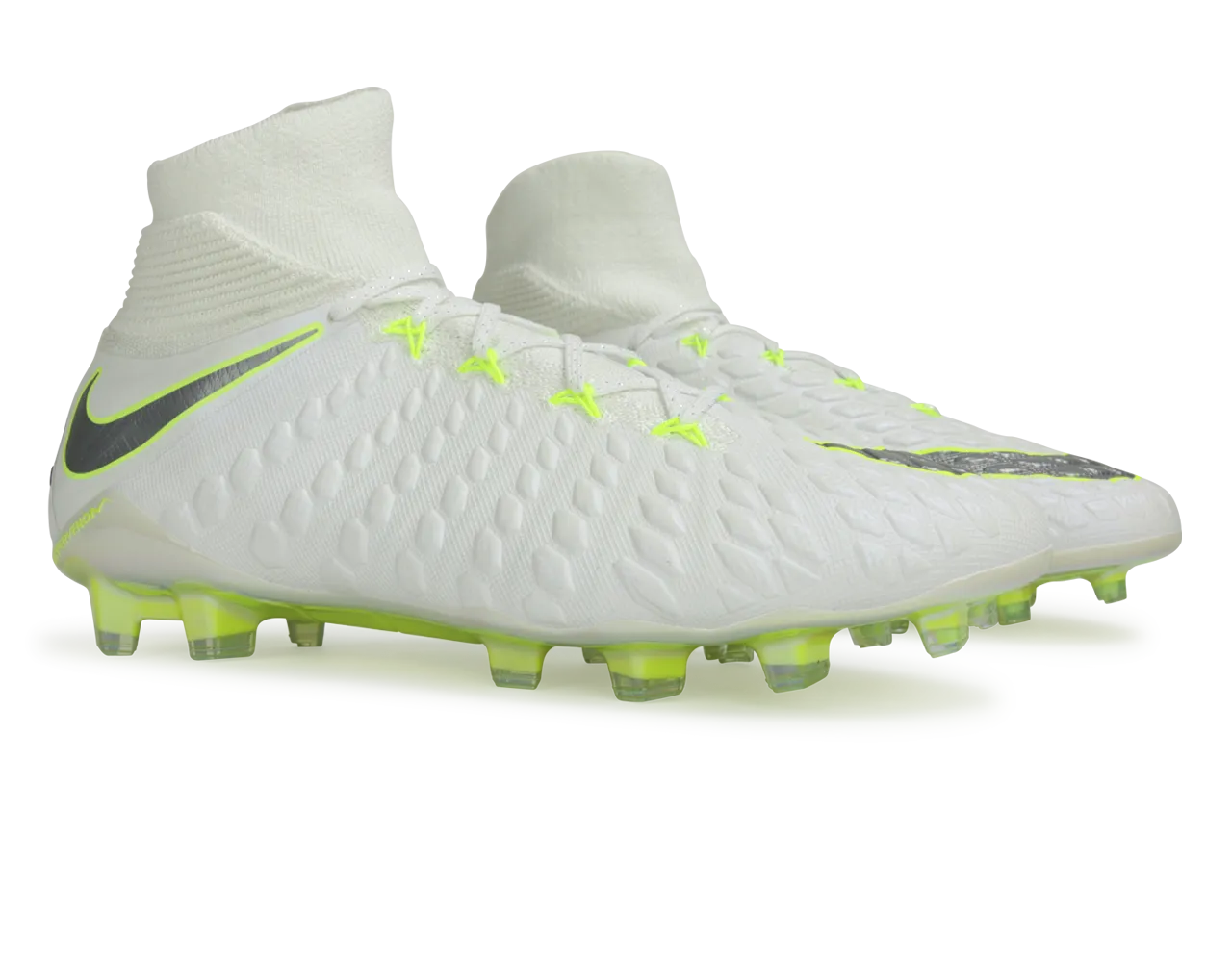 Nike Men's Hypervenom 3 Elite DF FG White/Metallic Cool Grey/Volt