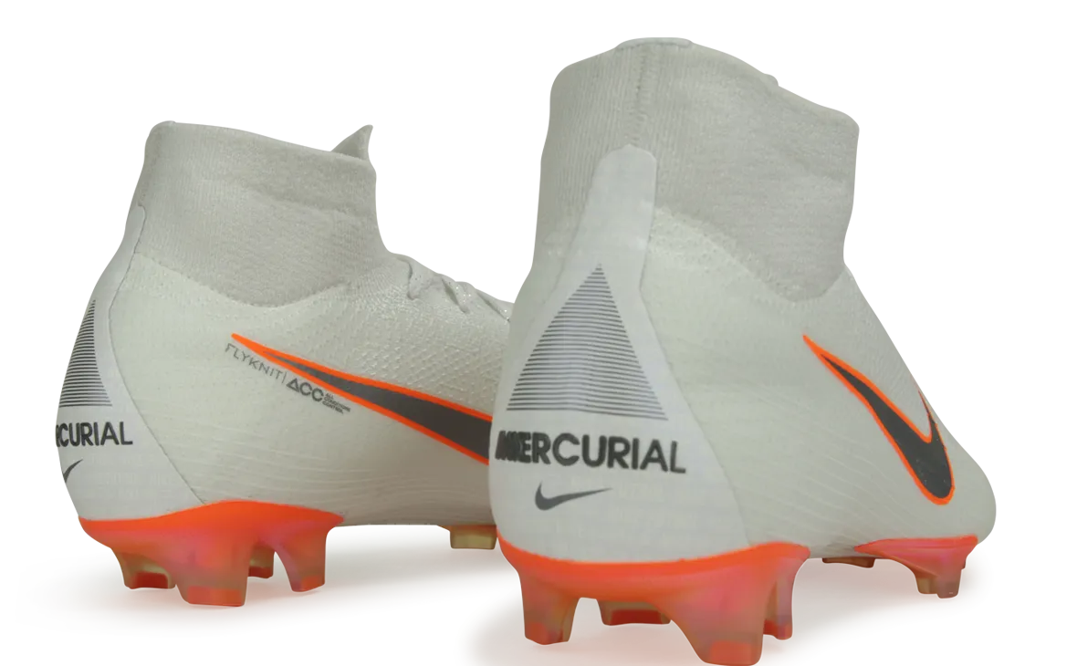 Nike Men's Mercurial Superfly 6 Elite FG White/Metalic Cool Grey/Total Orange