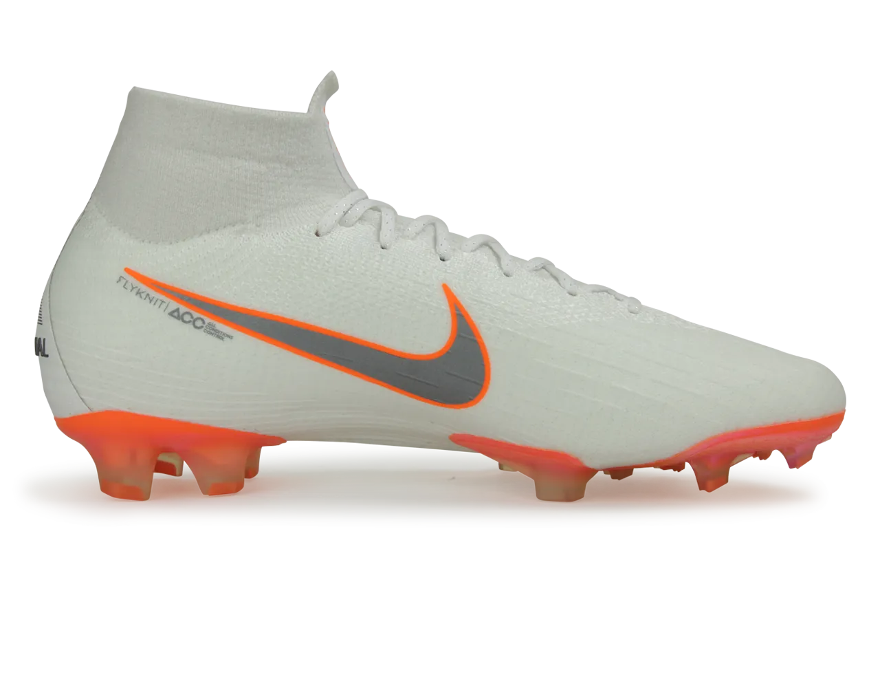 Nike Men's Mercurial Superfly 6 Elite FG White/Metalic Cool Grey/Total Orange
