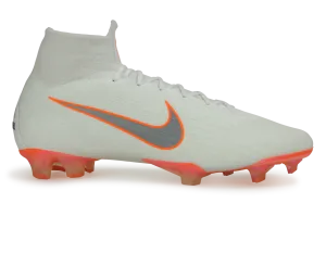 Nike Men's Mercurial Superfly 6 Elite FG White/Metalic Cool Grey/Total Orange