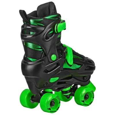 Open Box - Roller Derby Green Wire Kids' Inline-Quad Combo Skates - Black/Green (2-12)