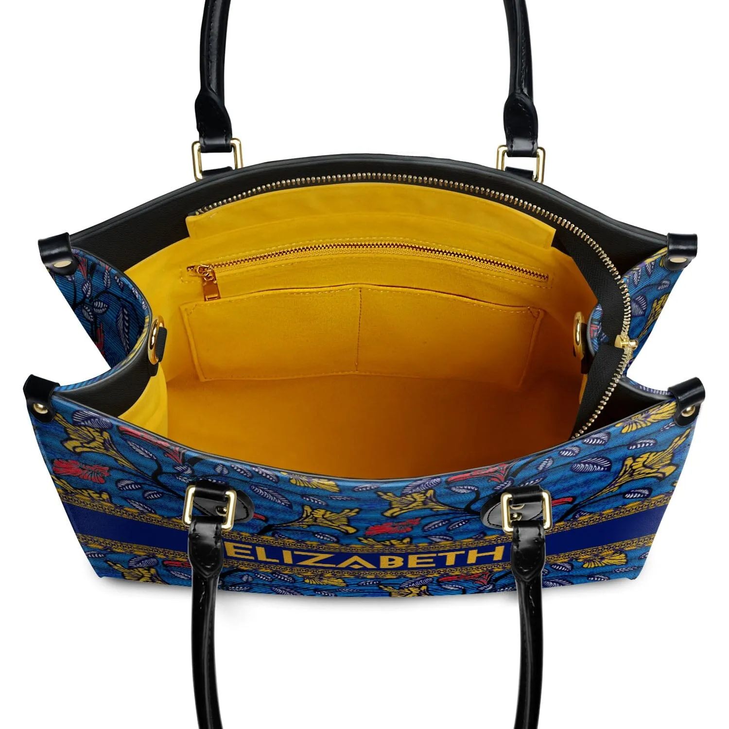 Personalized Ankara Pattern Leather Handbag