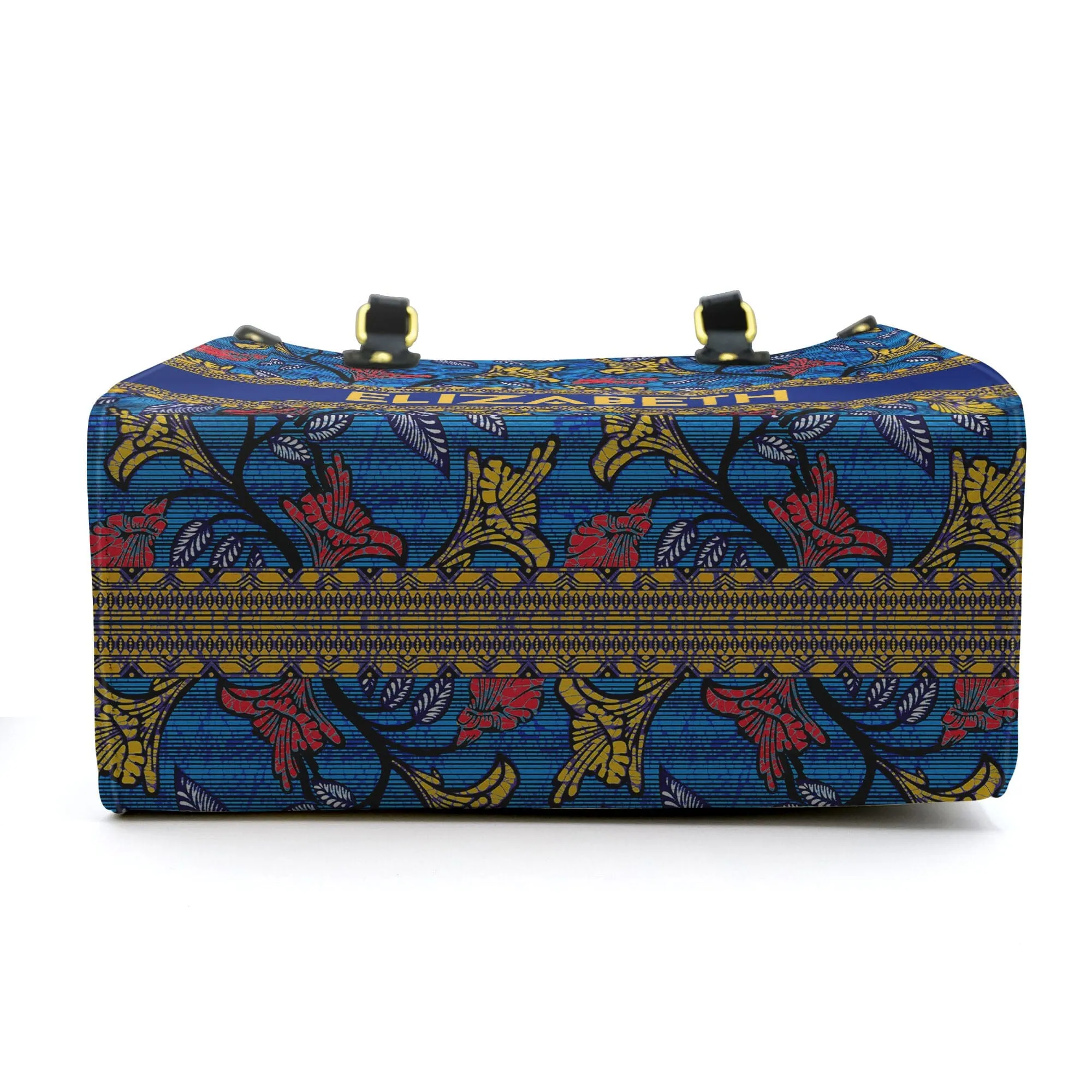 Personalized Ankara Pattern Leather Handbag