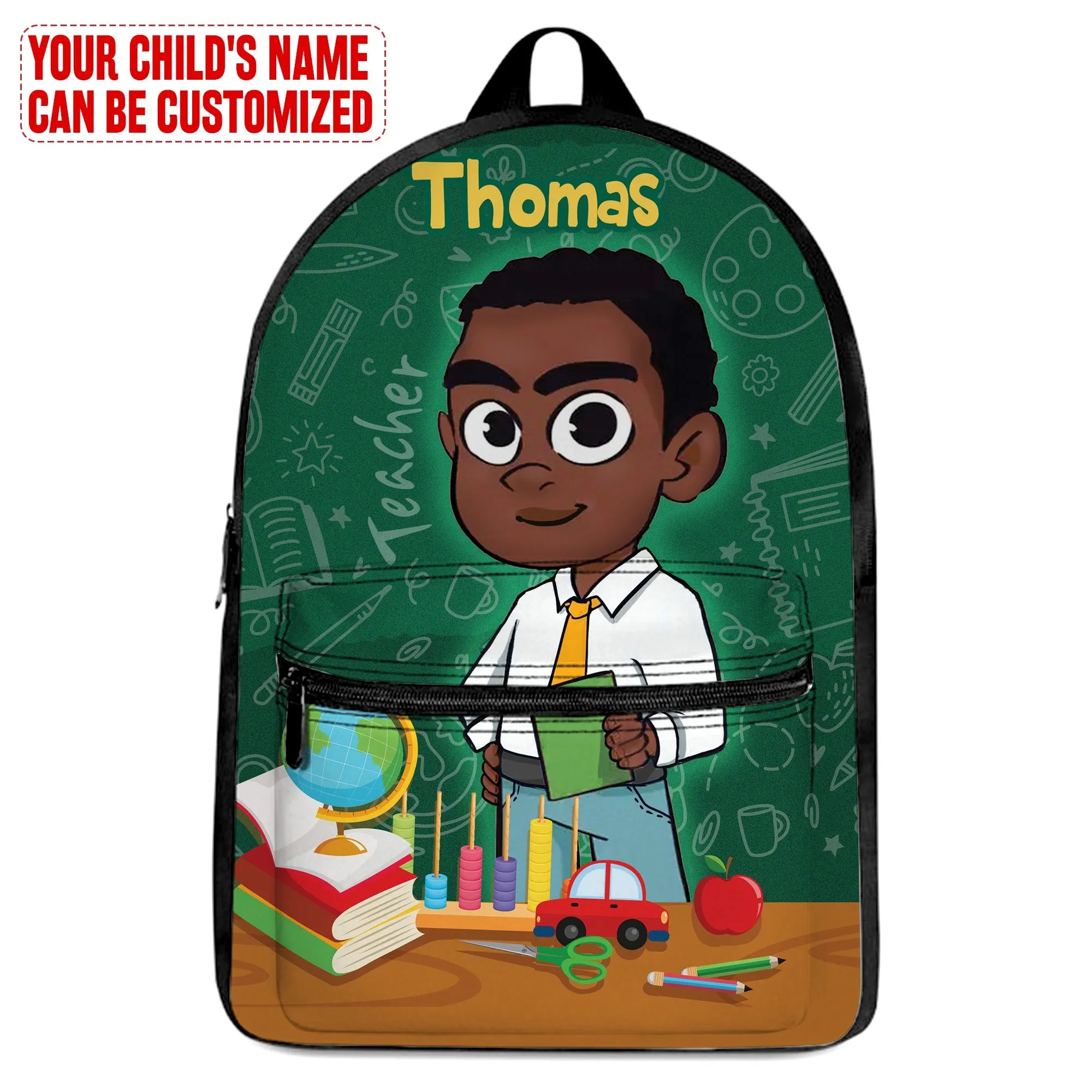 Personalized Little Afro Teacher Kid Backpack