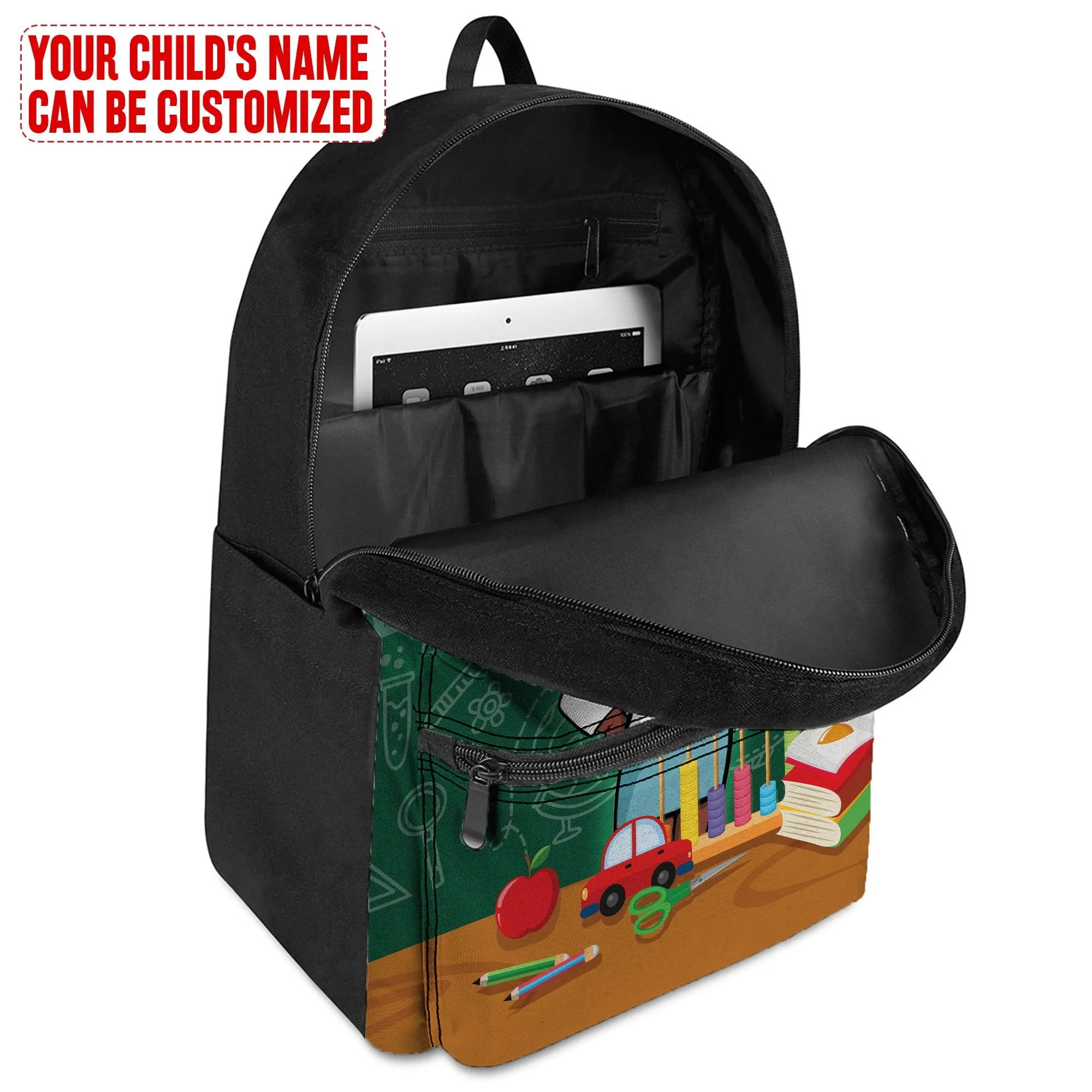 Personalized Little Afro Teacher Kid Backpack