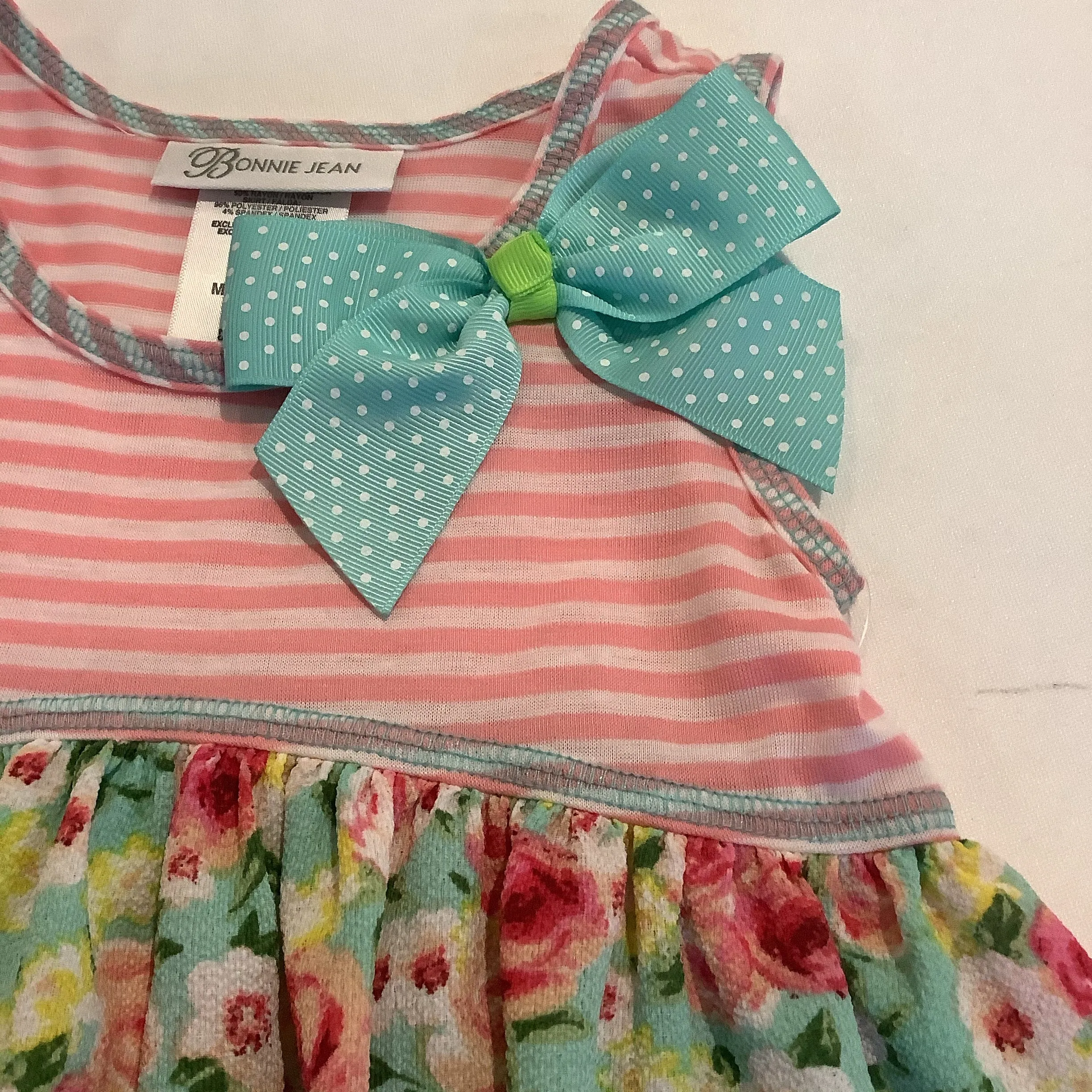 Pink Stripe and Floral Jersey Dress | Bonnie Jean