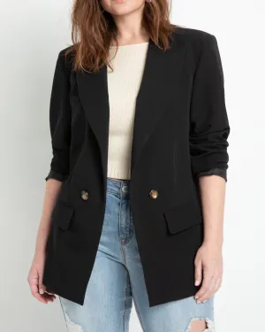 Quinn Relaxed Weekend Blazer | Black