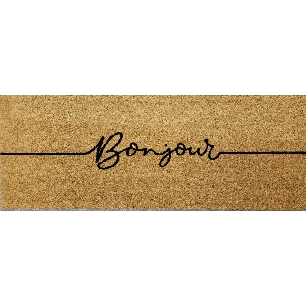 "Bonjour" Large Coir Double Door Mat