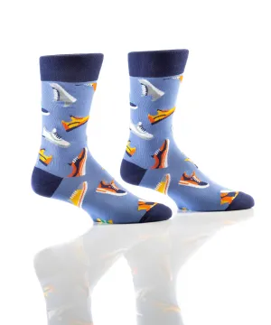 "Sneakers" Cotton Dress Crew Socks by YO Sox -Large - SALE