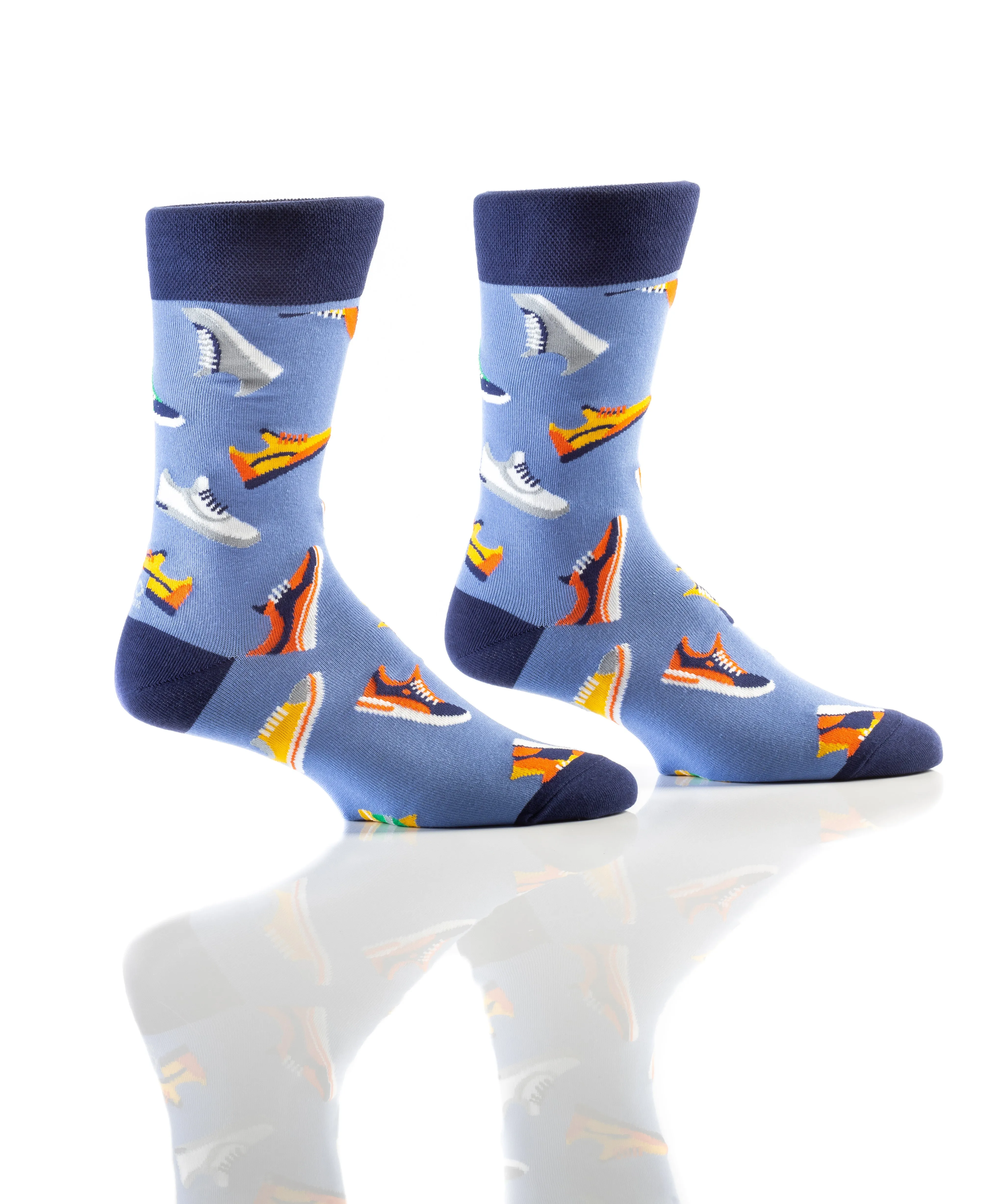 "Sneakers" Cotton Dress Crew Socks by YO Sox -Large - SALE