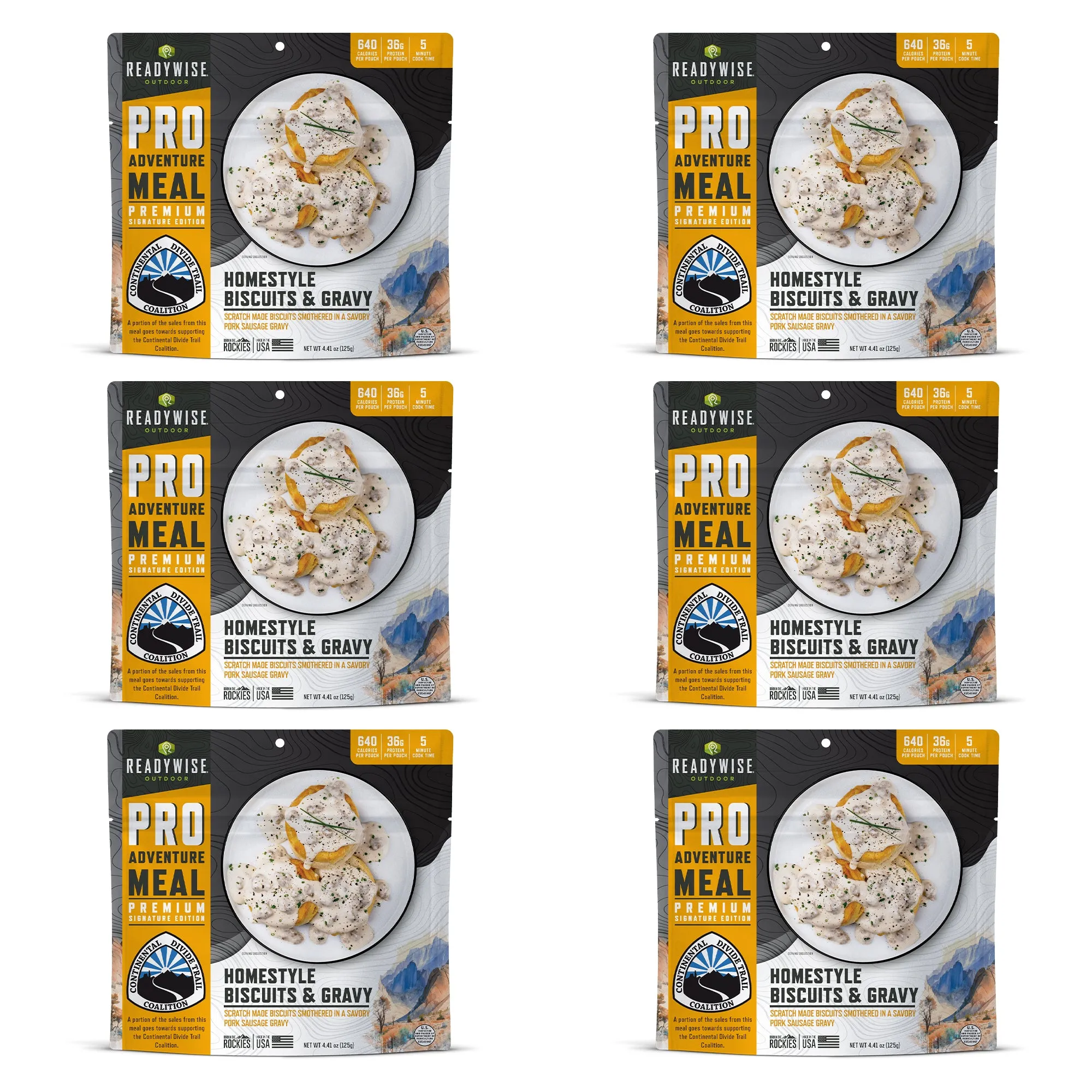 ReadyWise - Pro Adventure Meal Homestyle Biscuits & Gravy with Sausage - 6 Pack