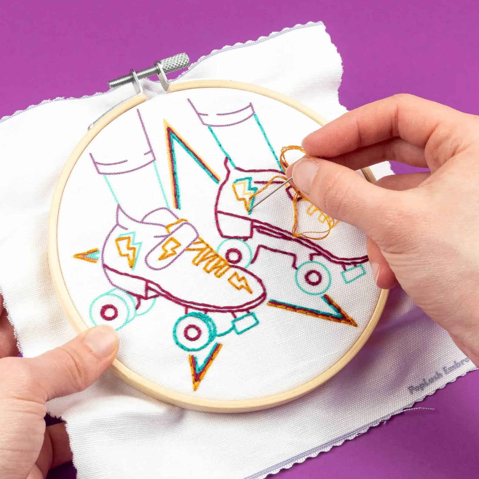 Roller Skates Embroidery Kit