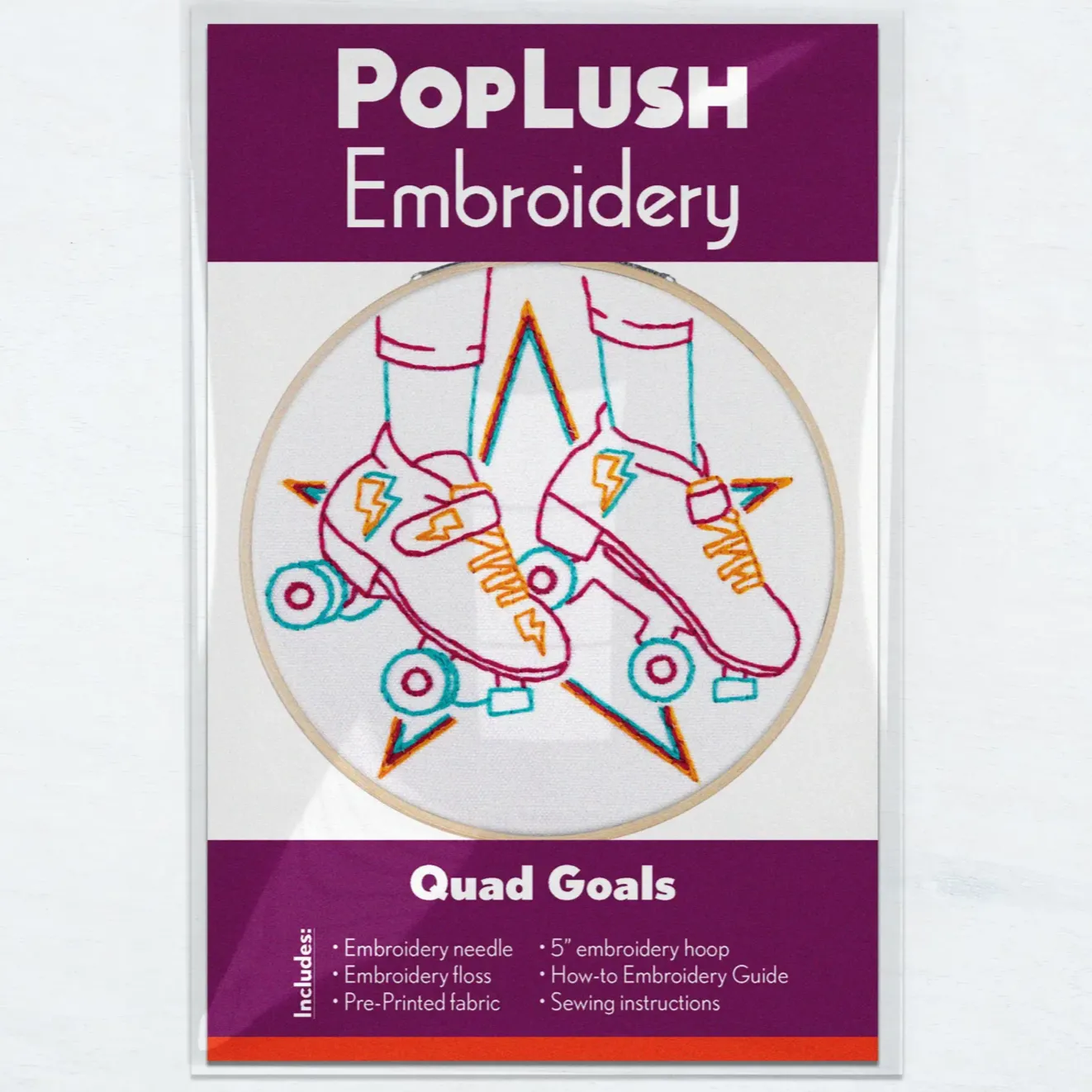 Roller Skates Embroidery Kit