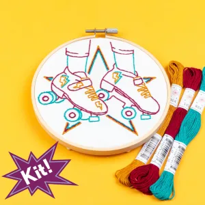 Roller Skates Embroidery Kit