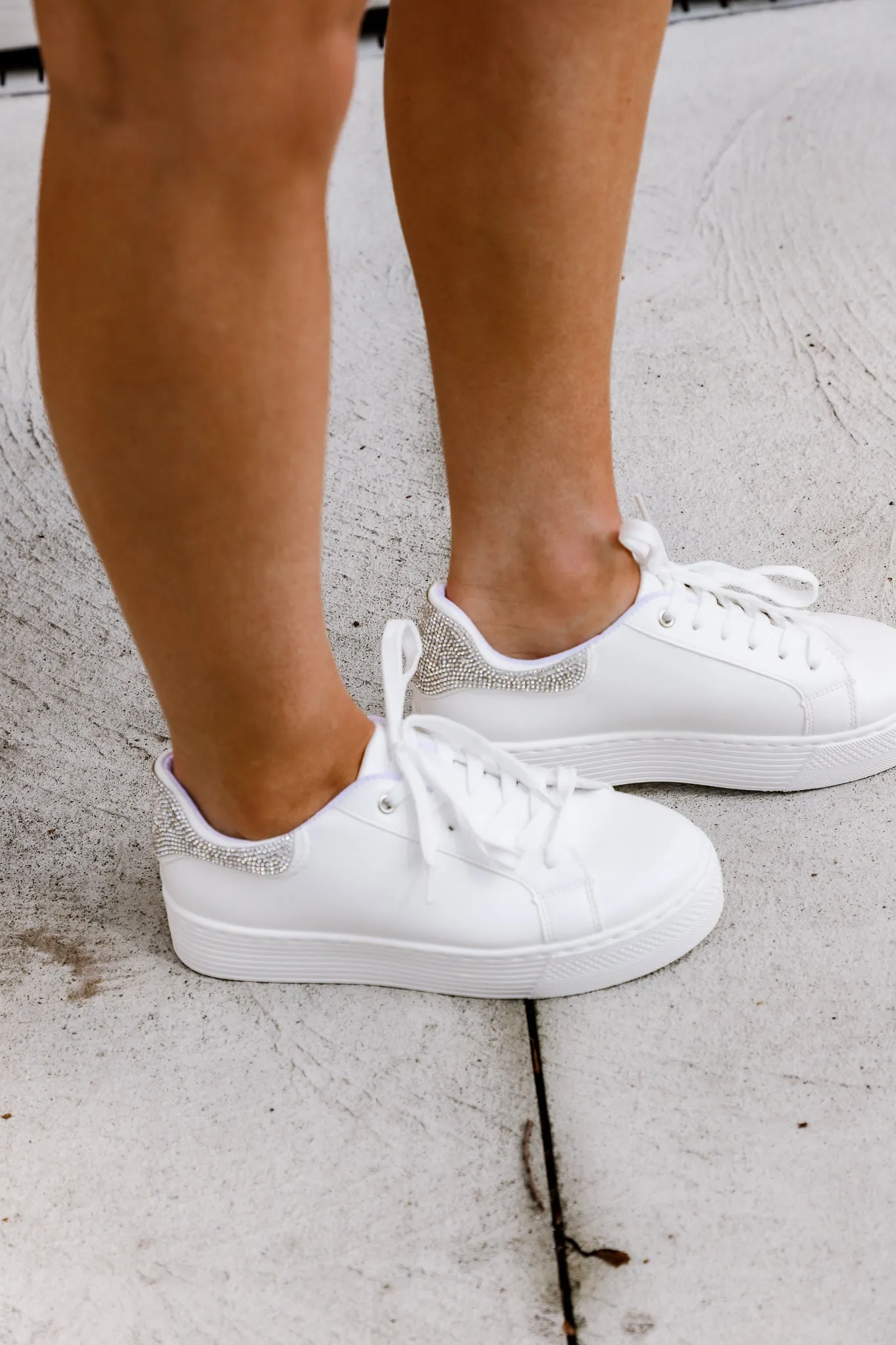 Shine Bright Rhinestone Lace Up Sneaker
