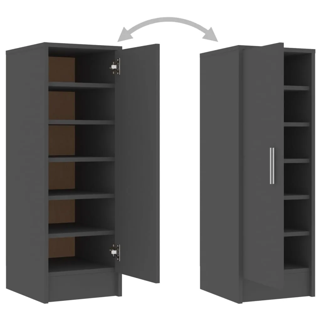 Shoe Cabinet Grey 32x35x92 cm Chipboard