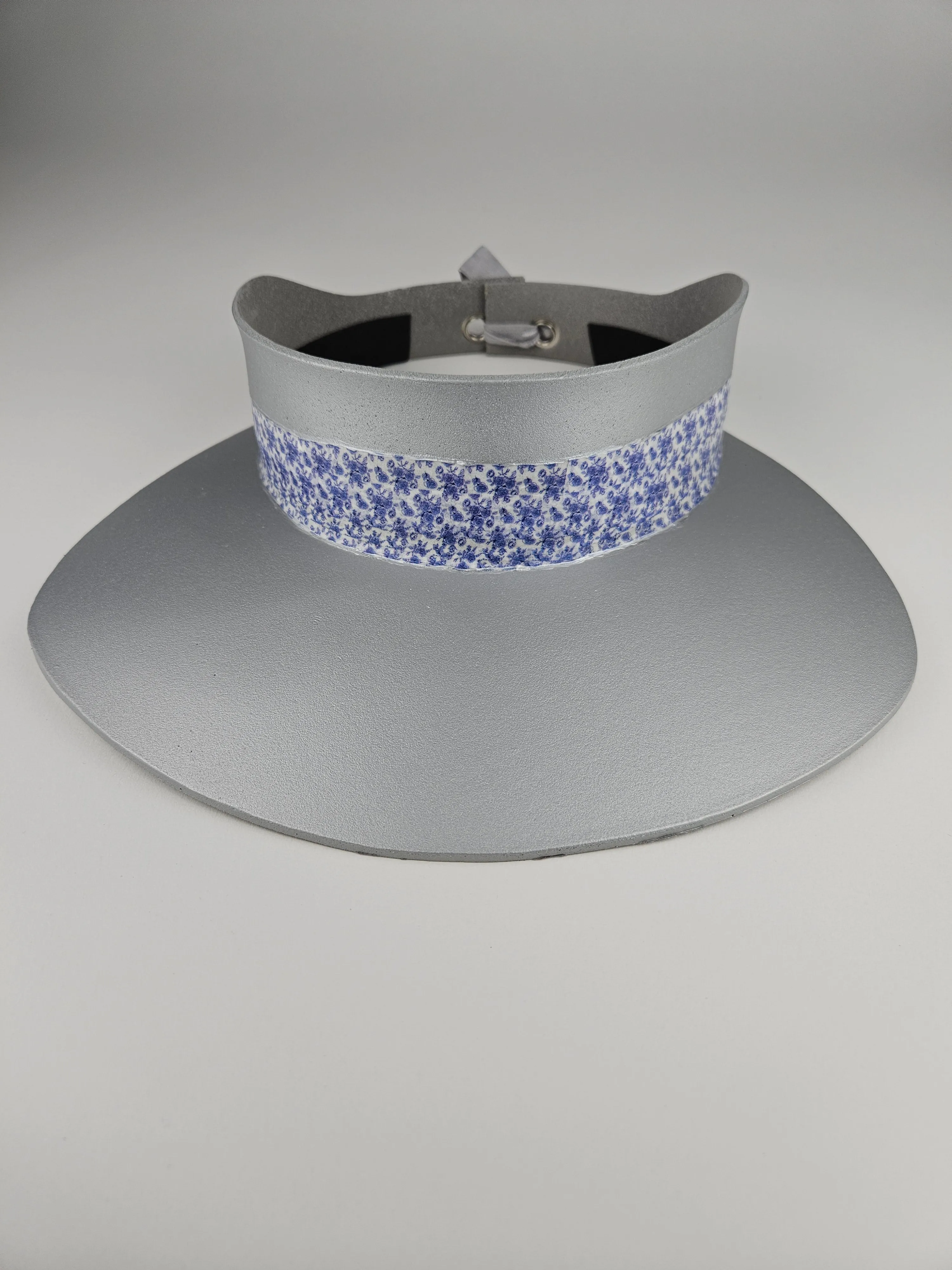 Silver "LadyEVA" Visor Hat with China Blue Band