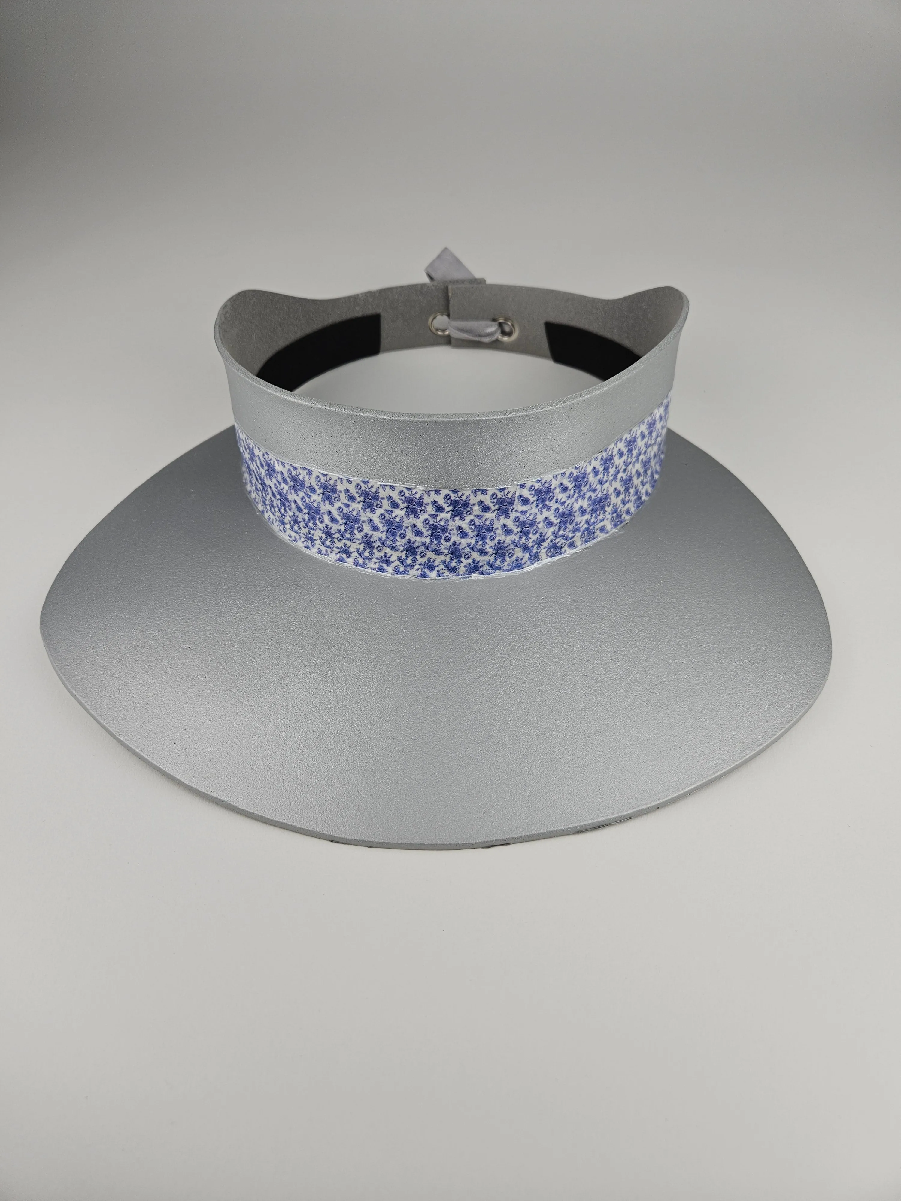 Silver "LadyEVA" Visor Hat with China Blue Band