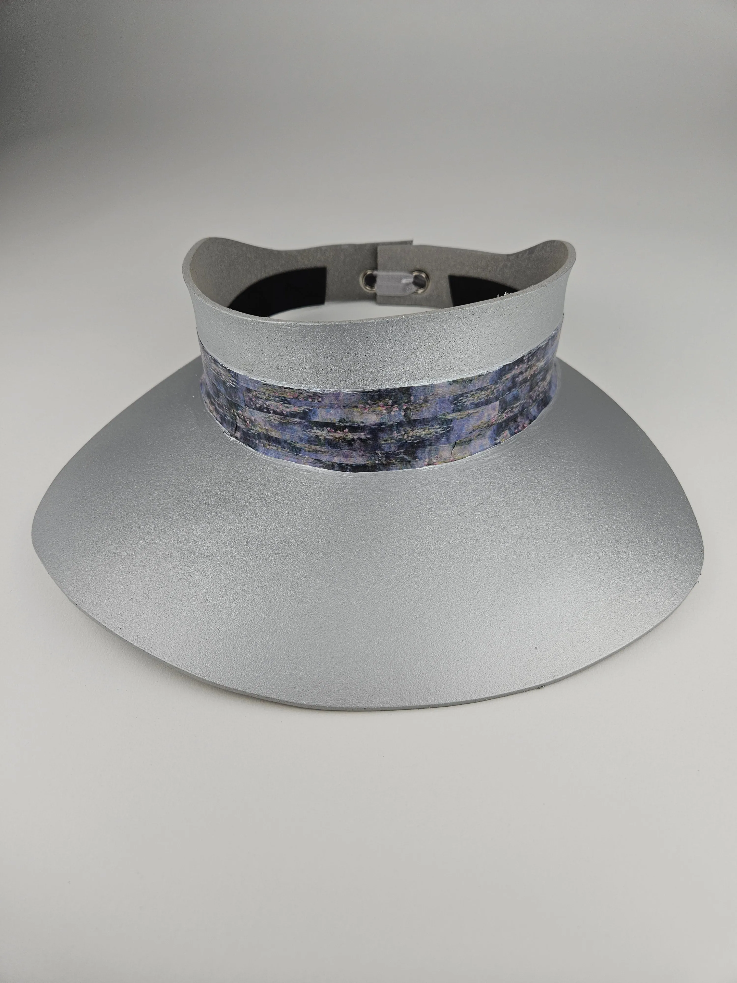 Silver "LadyEVA" Visor Hat with Lavender Monet Style Band