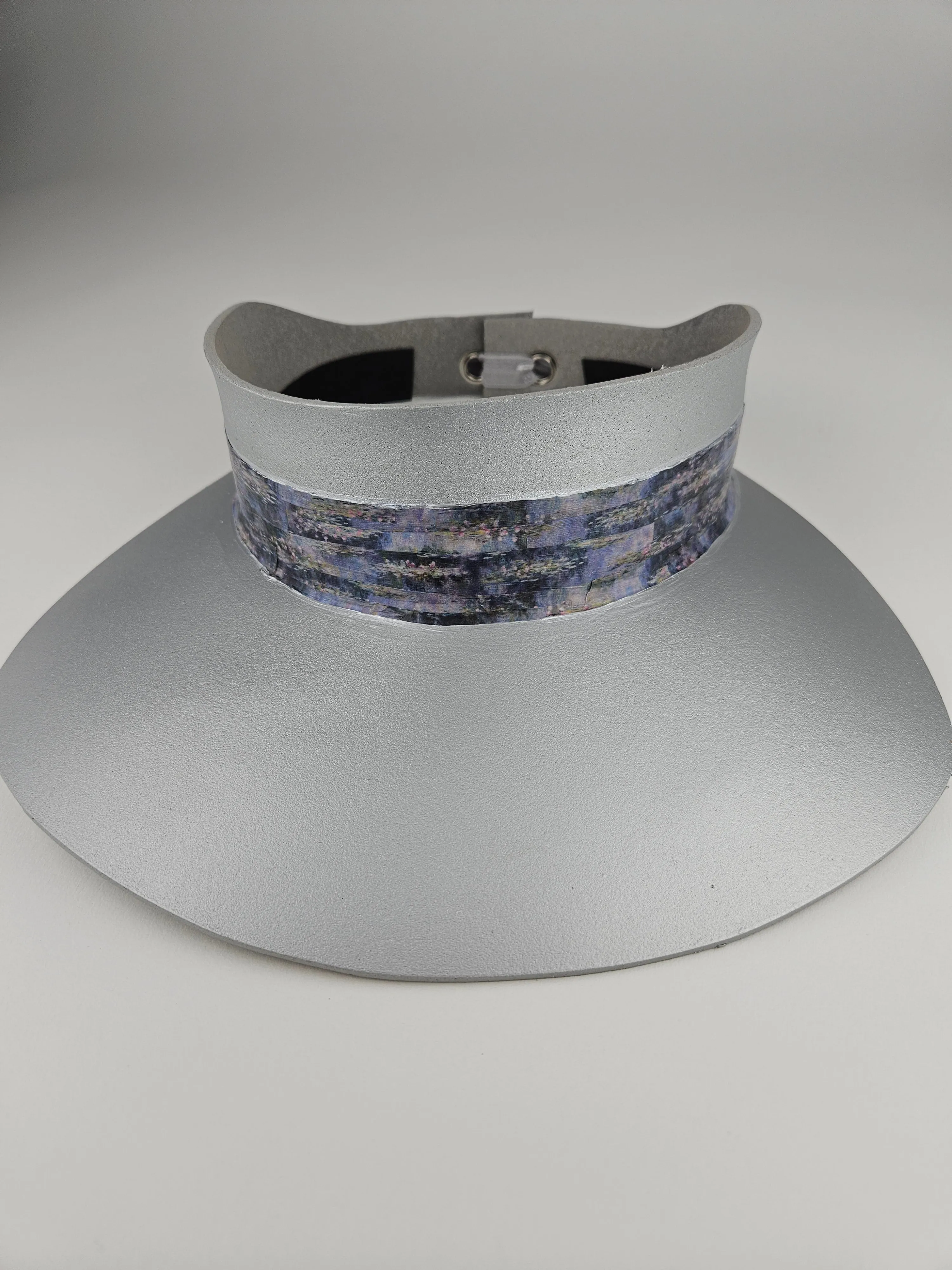 Silver "LadyEVA" Visor Hat with Lavender Monet Style Band
