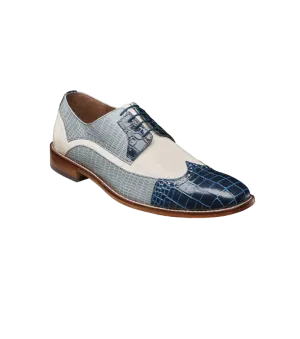 Stacy Adams Men's Blue Multi GalIinari Wingtip Lace Up Shoe