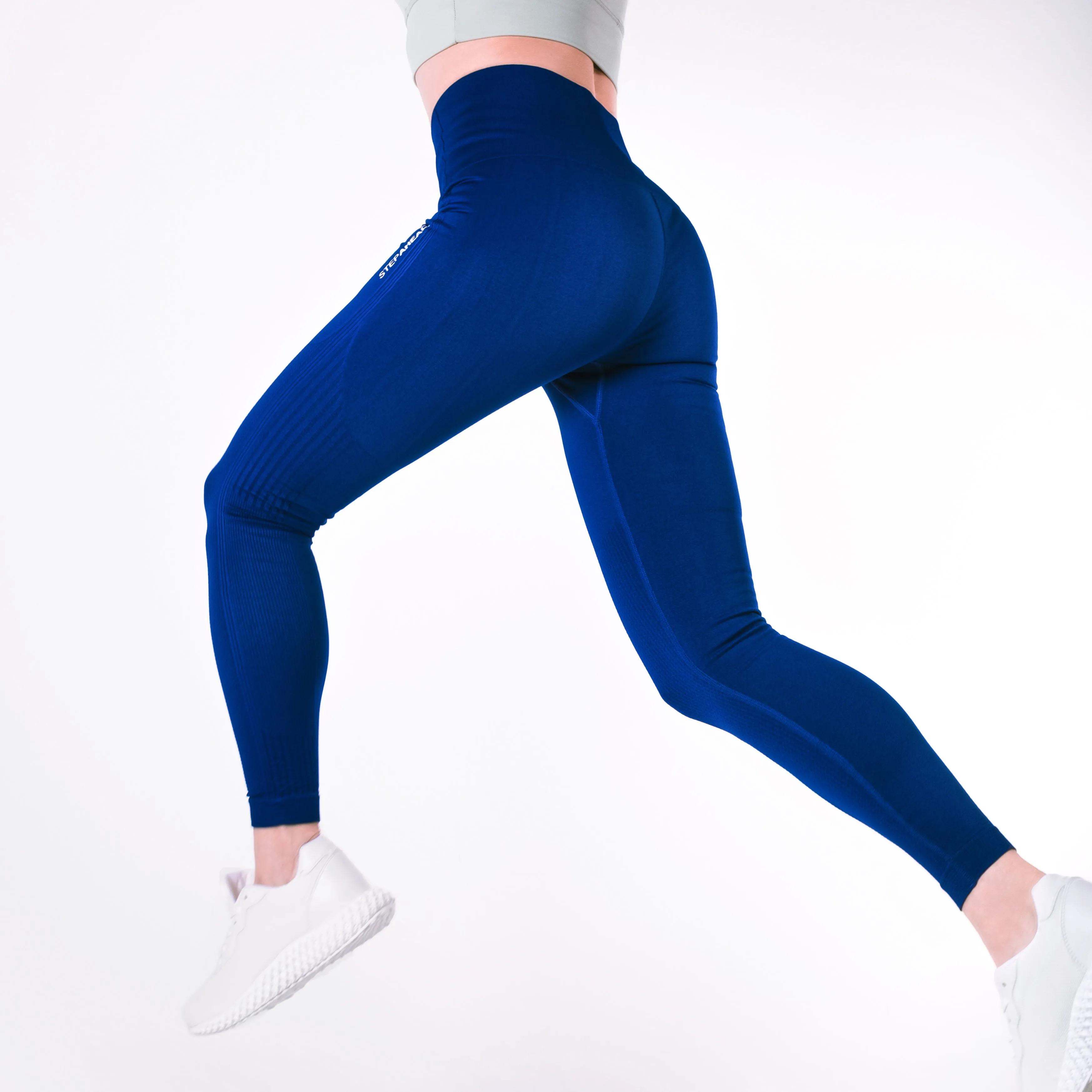 Step Ahead Women's Seamless High Waisted Deep Blue Work Out Leggings
