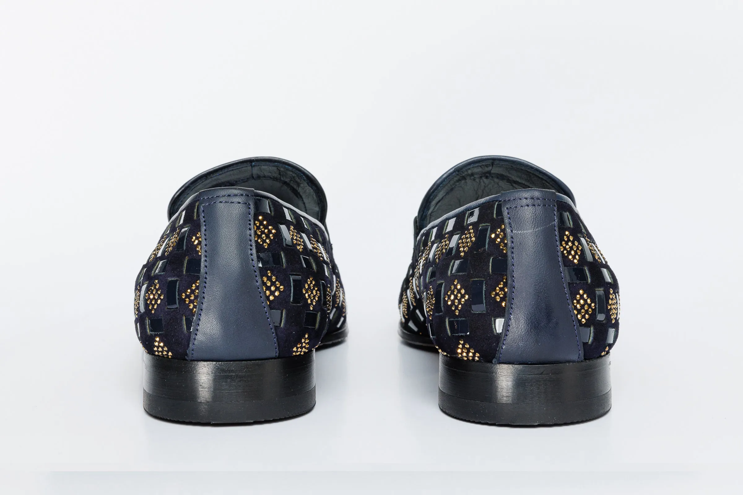 The Vicino Shoe Navy Blue Bit Dress Loafer Men Shoe