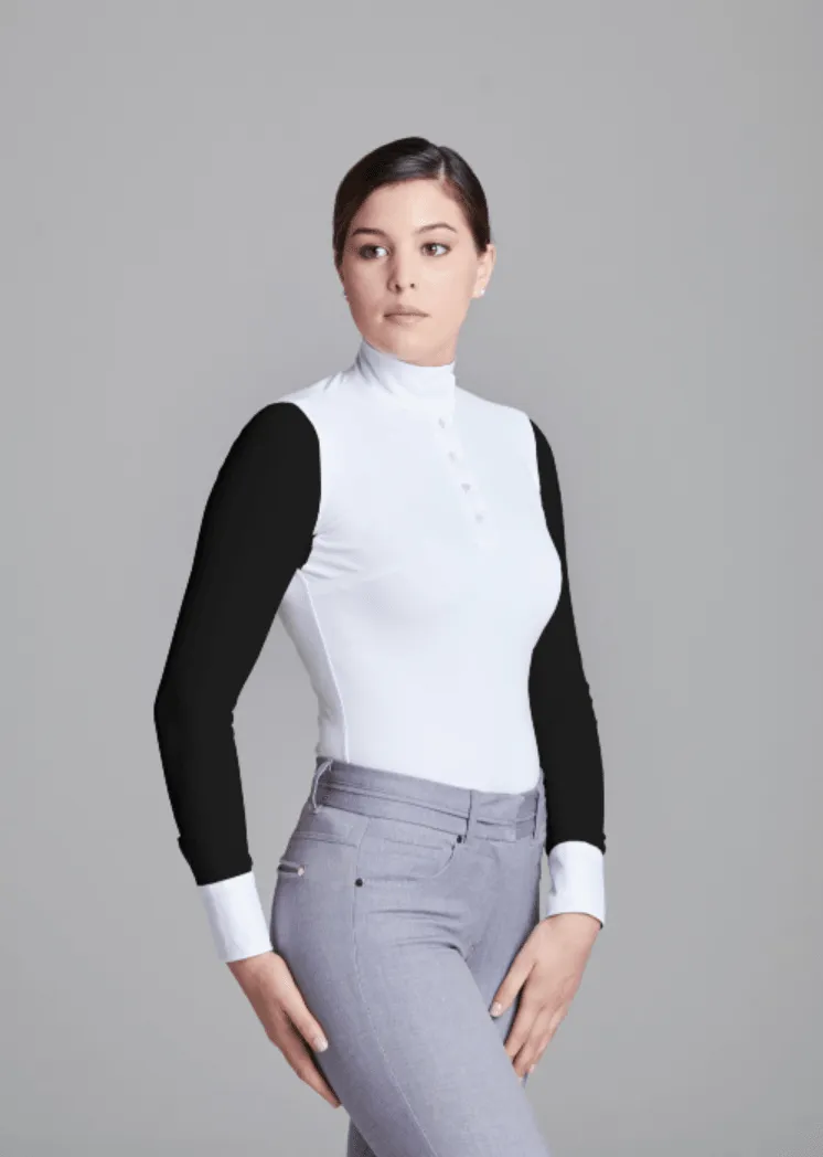 White with Black / Black Floral Paulo Alto Long Sleeve - FINAL SALE
