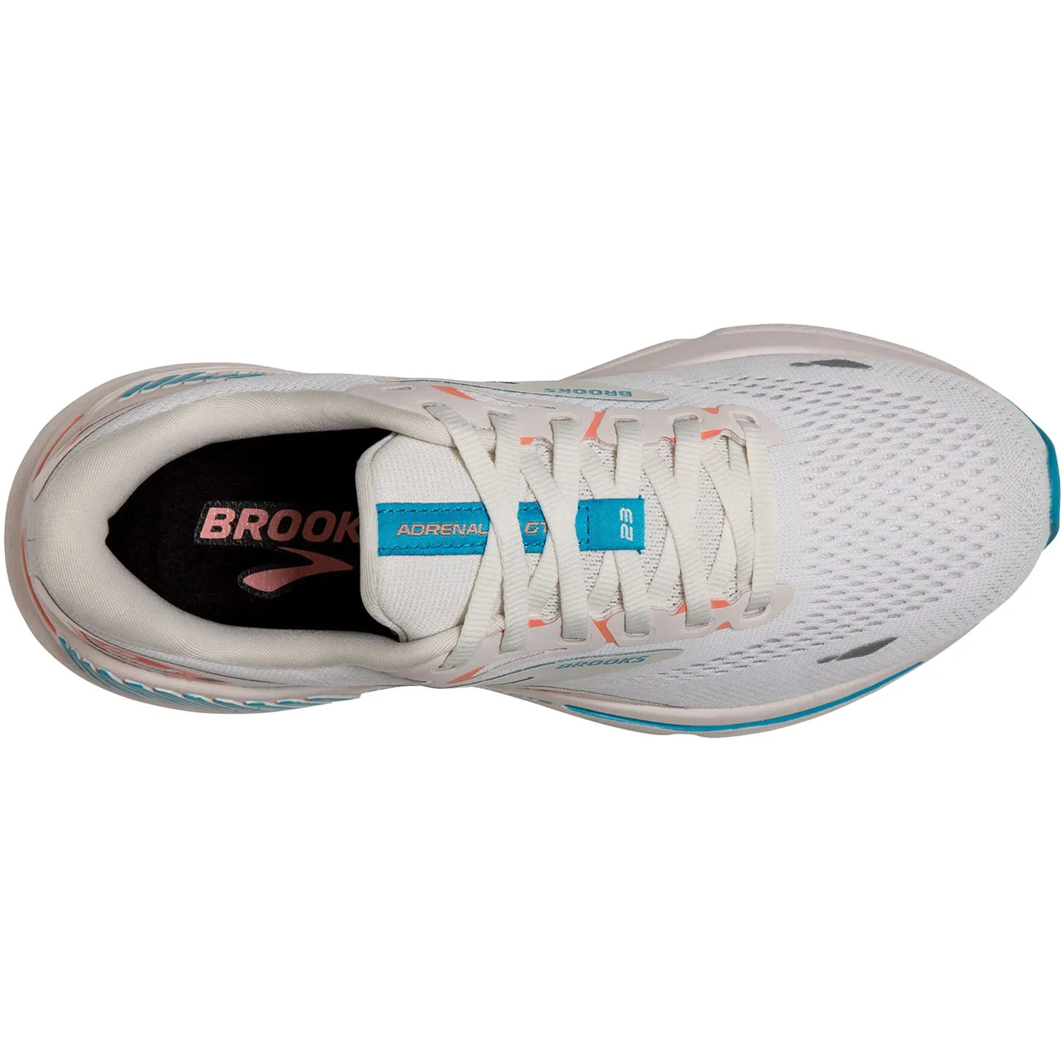 Women's Brooks Adrenaline GTS 23 Coconut/Papaya/Blue Mesh
