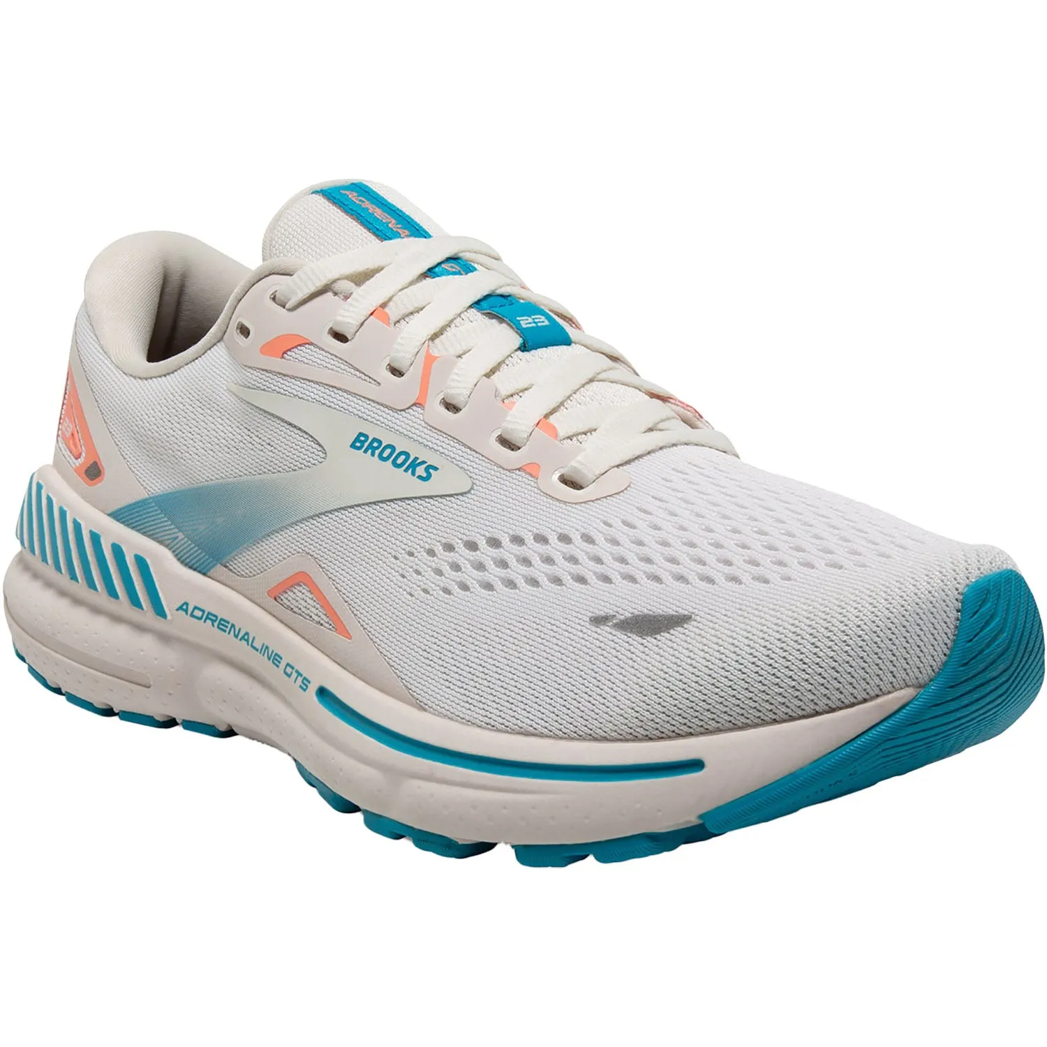 Women's Brooks Adrenaline GTS 23 Coconut/Papaya/Blue Mesh