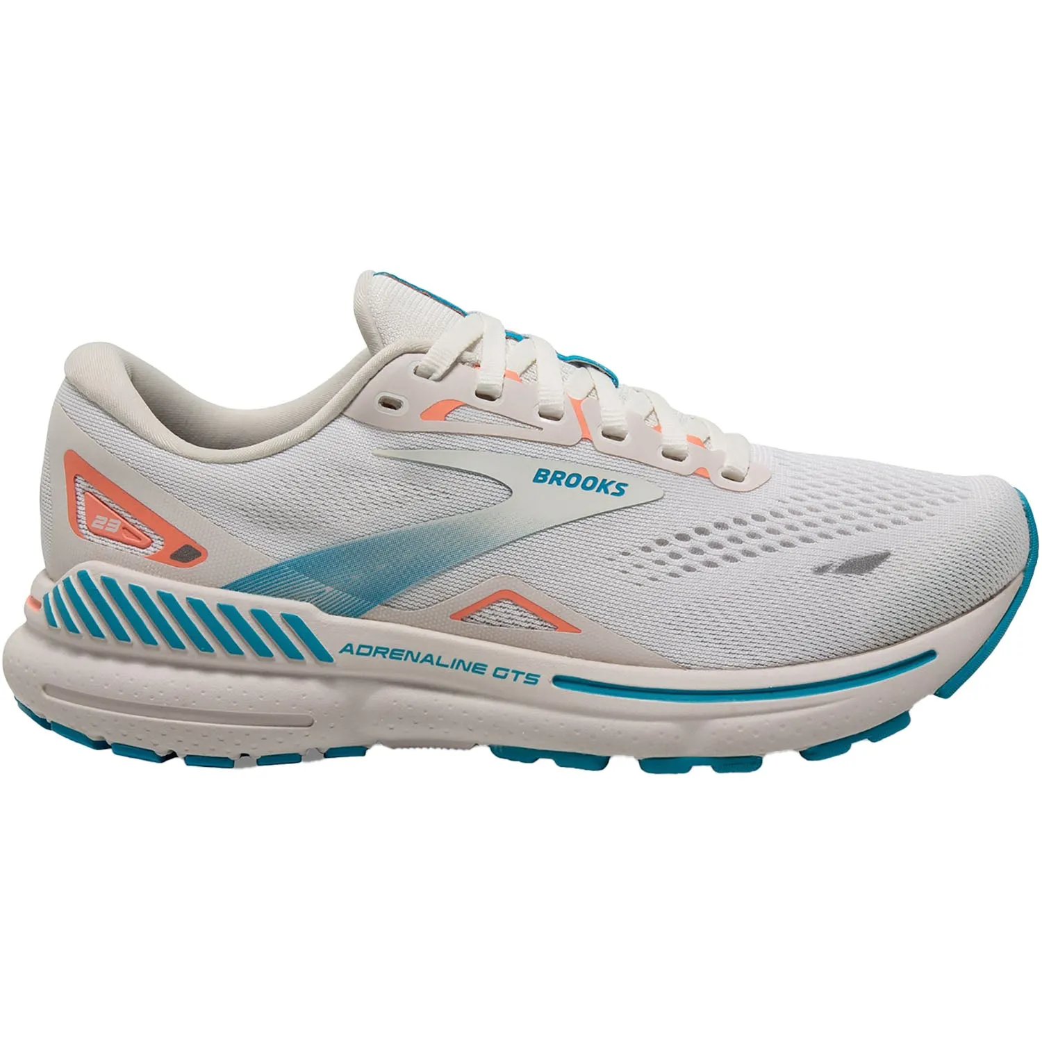 Women's Brooks Adrenaline GTS 23 Coconut/Papaya/Blue Mesh